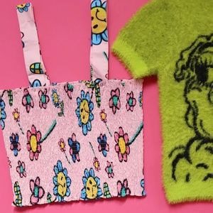 Lazy Oaf Airbrush Flower Top